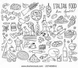 Italian Food Doodles Sketches Drawn Simple Cuisine Background Hand Set Shutterstock Rough Doodle Isolated Drawings Sketch Stock Coloring Drawing Pages sketch template