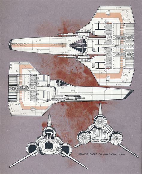 bsg viper blueprint artwork  chuck boie  famous spaceships  fact  fantasy  nave