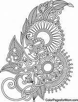 Coloring Pages Paisley Adult Adults Printable Pdf Mehndi Henna Color Colouring Mandala Pattern Patterns Drawing Sheets Getcolorings Getdrawings Zentangle Books sketch template