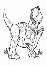 Toy Story Coloring Pages Rex Reading Getcolorings Book Dinosaur Visit Colornimbus sketch template