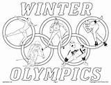 Olimpici Cerchi Colora Tre Skiing Freestyle sketch template