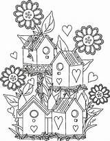 Casette Uccellini Colouring Disegno Birdhouse Houses Coloratutto sketch template