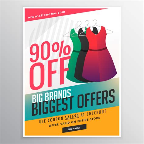 fashion sale discount promotional brochure flyer template     vector art