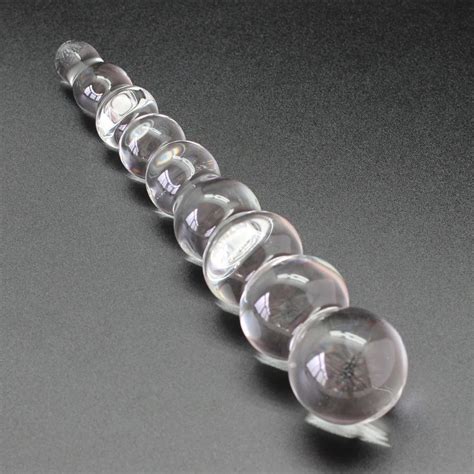 Crystal Glass Dildos Anal Beads Butt Plug With 9 Beads Anal Toys For