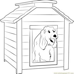 dog shed coloring page  dog house coloring pages
