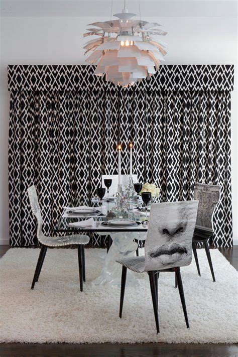 simple elegance  black white dining room design rectangular