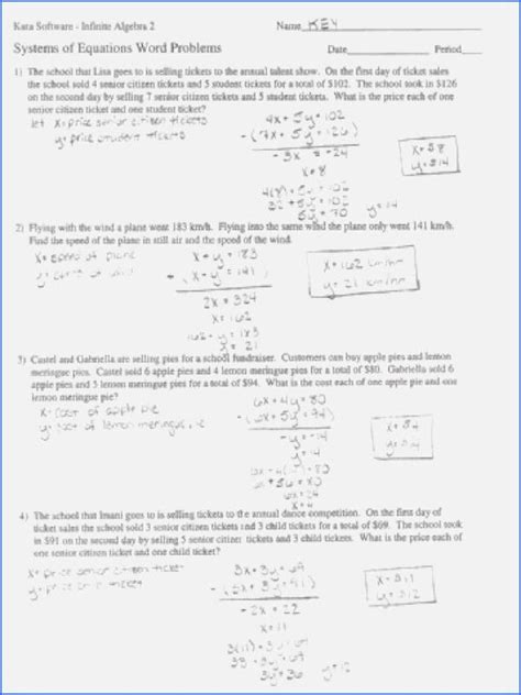 linear equation worksheet  answers chessmuseum template library