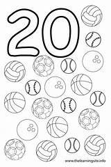 Coloring Number 20 Pages Numbers Al Template Números Clipart Twenty Colouring Color 19 Outline Balls Sheets Preschool Aids Teaching Printable sketch template