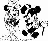 Minnie Mickey Coloring Marry Wedding Married Pages Topolino Da Sposi Mouse sketch template