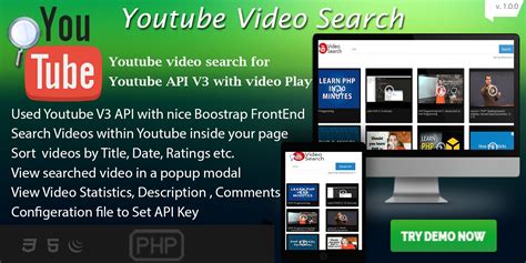 youtube video search youtube api  php script codester