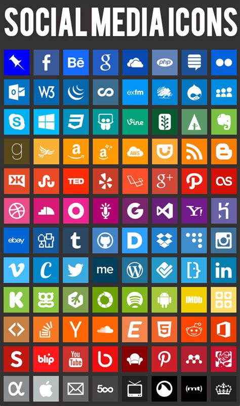 90 Beautiful Flat Icons Of Social Media Icons Graphic