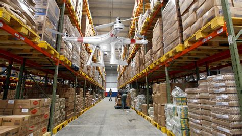 drones monitor inventory levels  walmart warehouses
