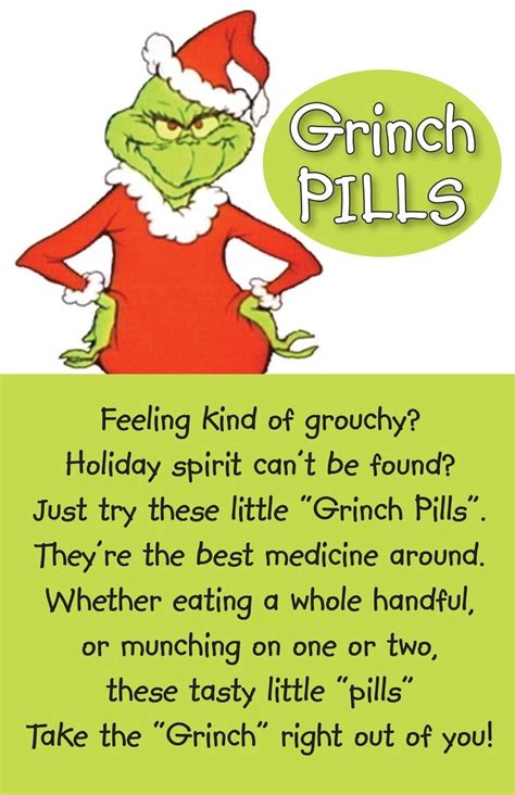 printable grinch pill labels  printable templates