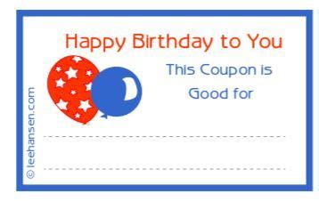 printable birthday coupons  balloons   coupon template birthday coupons