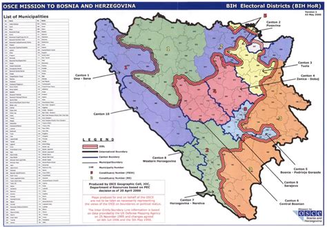 Bosnia Map Of Electoral Districts 2000