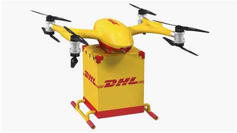 quadcopter dhl drone delivery model turbosquid