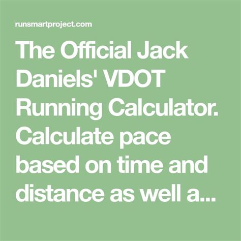 official jack daniels vdot running calculator calculate pace based  time  distance