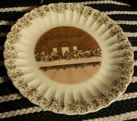 sanders mfg  nashville lords supper dinner plate st edition  gold