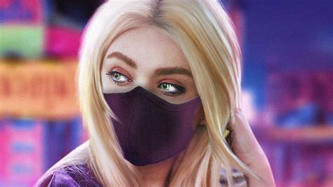 1280x720 Blonde Girl Green Eyes With Mask 4k 720p Hd 4k