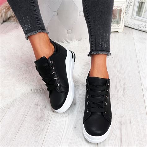 womens ladies lace  wedge party trainers women casual fashion sneakers shoes ebay