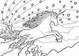 Einhorn Regenbogen Kolorowania Springen Rysunki Jednorozec Einhörner Unicorns Rainbows Himmel sketch template