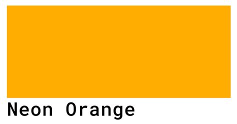 neon orange color codes  hex rgb  cmyk values