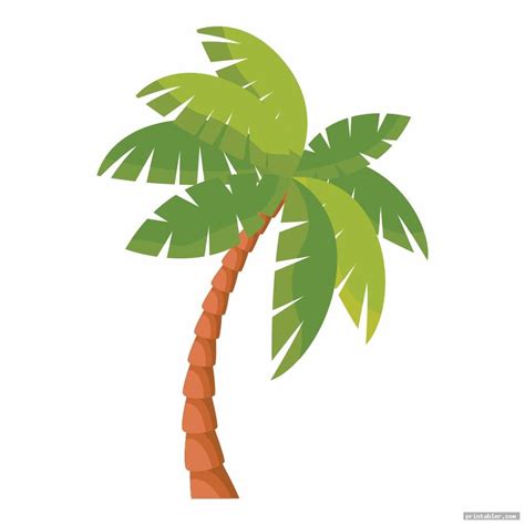 realistic coconut tree template printable printablercom tree