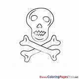 Coloring Bones Skull Pages Sheet Title sketch template