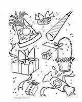 Coloring Birthday Party Pages Sheets Presents Color Decorations Kids Happy Colouring Printable Print Celebration Drawing Supplies Favors Holiday Ninja Teenage sketch template