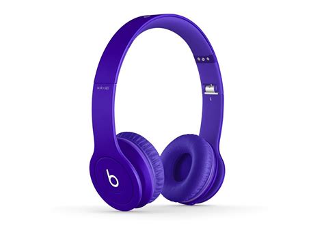 beats  dre solo hd  ear headphones drenched  purple  shipping worldwide