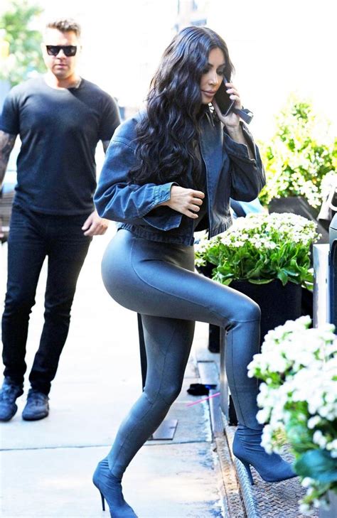 kim kardashian turns heads in ny wearing skin tight rubber catsuit