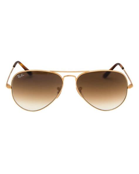 Ray Ban Rb3689 Aviator Gold And Light Brown Gradient