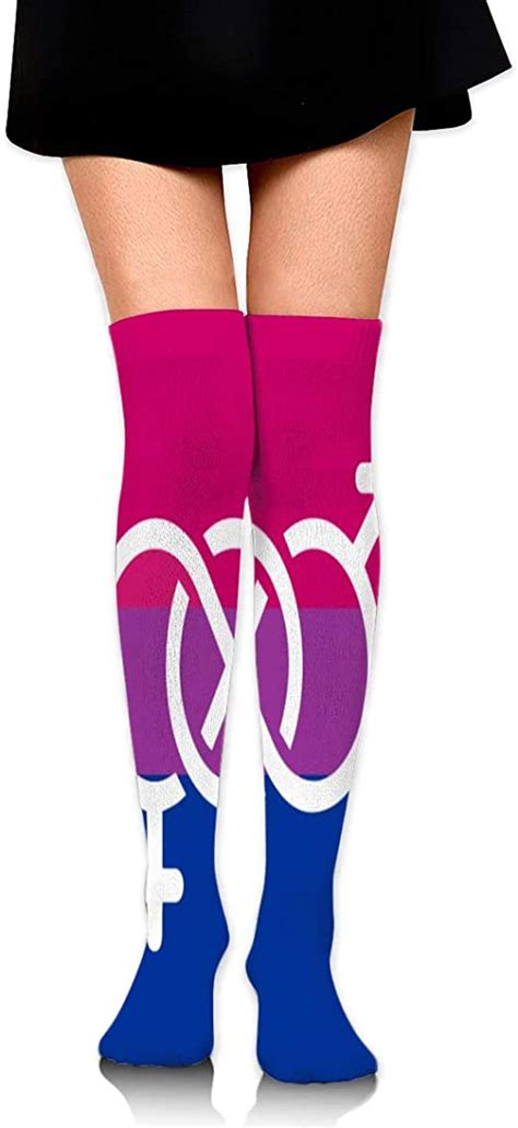 Bi Pride Symbol Flag Women Thigh High Socks Over Knee High Stockings