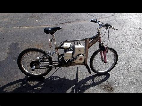 homemade gas powered bike rebuild  test drive youtube