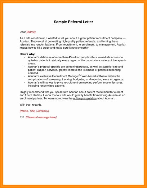 medical referral letter template  sample testimonial letter