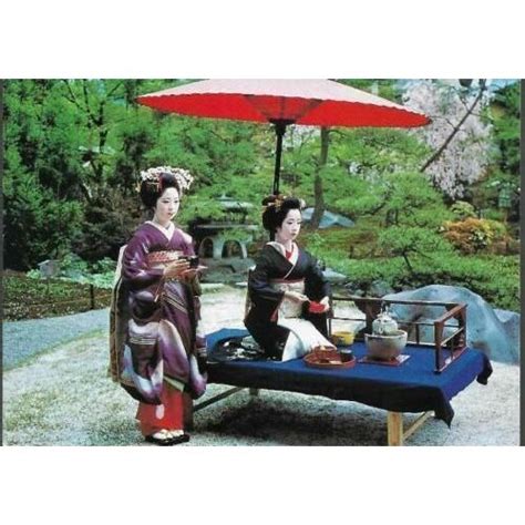 kyoto japan maiko girls tea ceremony postcard c 1970s on ebid