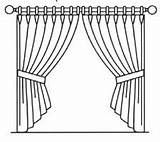 Curtain Curtains Coloring Sketch Arrangements Forms Common Template Pole Close Drawn Hand sketch template
