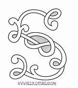 Celtic Needlenthread Smaller Alphabet sketch template