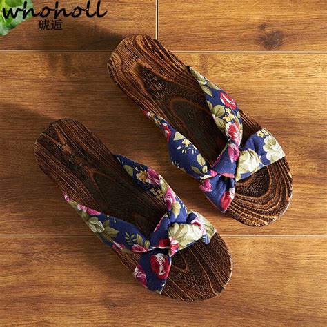 whoholl geta women sandals summer japanese geta sandals clogs platform