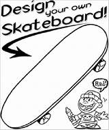 Skateboard Coloring Own Pages Printable Party Template Sheet Skate Colouring Deck Birthday Kids Print Boys Printables Designs Sports Vbs Worksheets sketch template