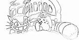 Totoro Coloring Pages Bus Cat Neighbor Drawing Printables Ages Catbus Ghibli Colouring Studio Cartoons Kids Da Pdf Print Popular Coloringhome sketch template