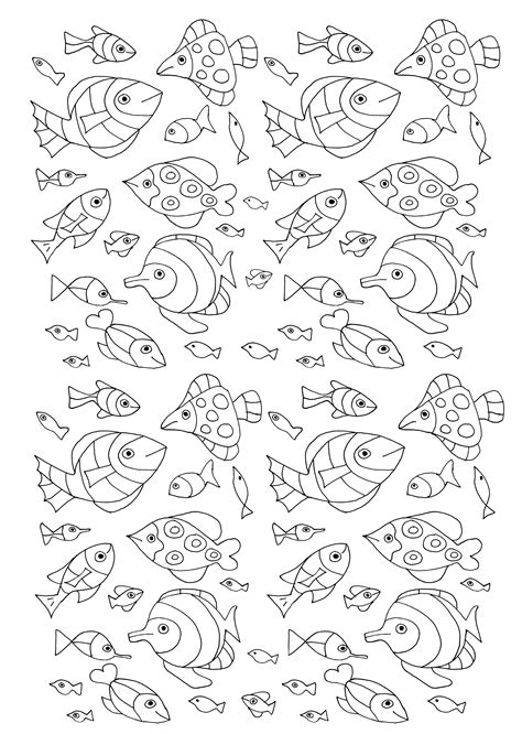 numerous fish water worlds adult coloring pages