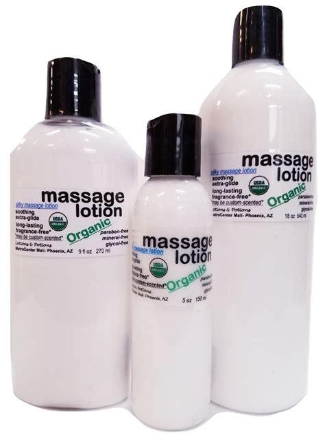 Massage Lotion Extra Glide Organic Custom Scented Lotions