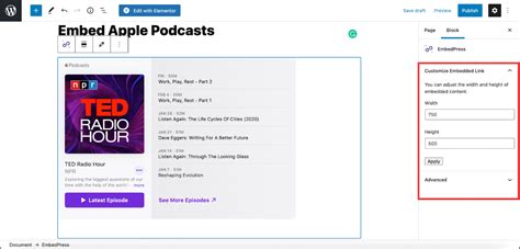 embed apple podcasts  wordpress  embedpress pro embedpress