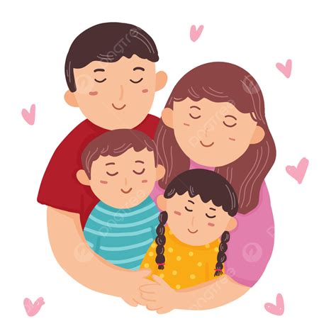 hug family clipart hd png cute hug family illustration   png  psd international