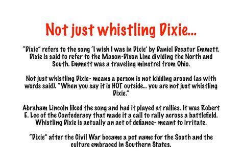 [oc] idioms not just whistling dixie r vocabulary