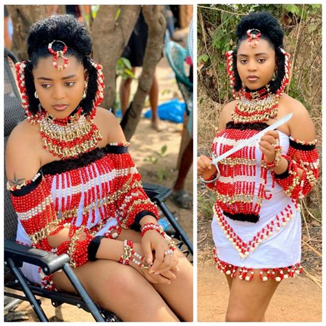 zulu girl in umemulo traditional attire clipkulture
