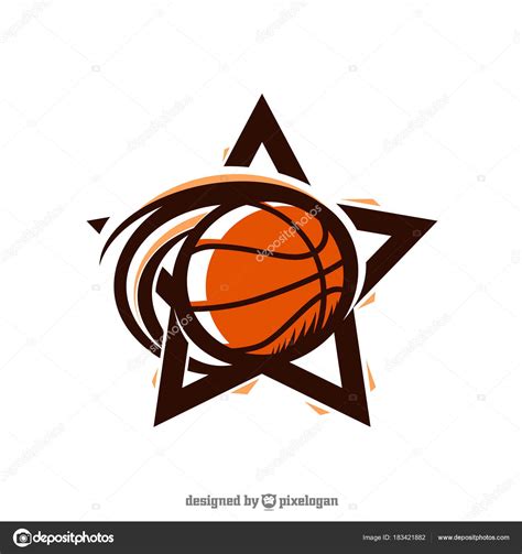 basketball star logo vector stock vector image  cpixelogan
