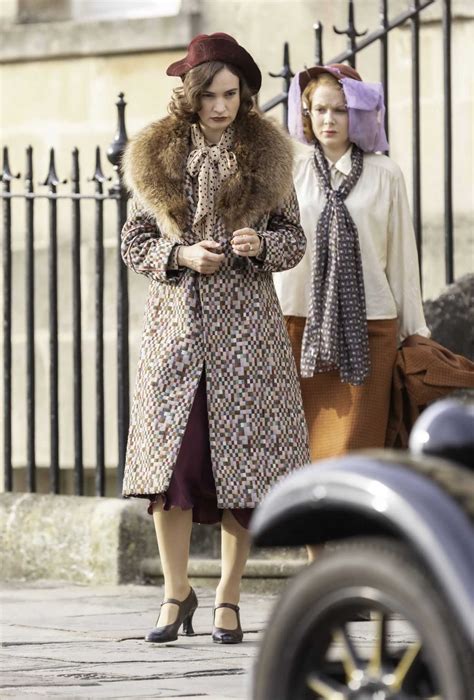 lily james on the set of the new bbc romantic comedy drama the pursuit
