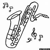 Saxophone Saxofone Coloring Instrumento Sax Bass Sopro Instrumentos Musicais Trompeta Tudodesenhos Tocar Getdrawings sketch template